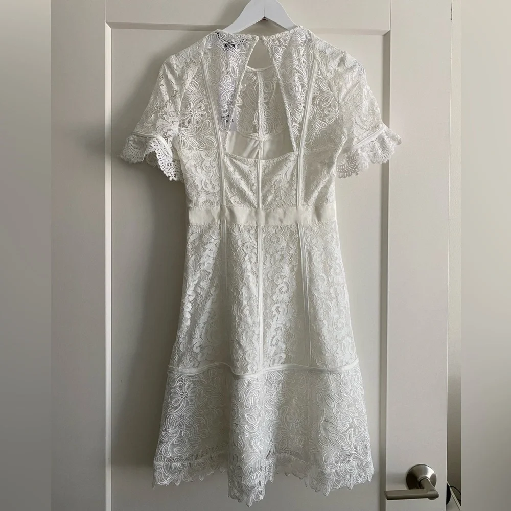 French Connection Cabrera lace mix white dress - Picture 3 of 7